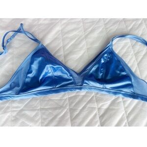 Aerie Satin Blue Bralette